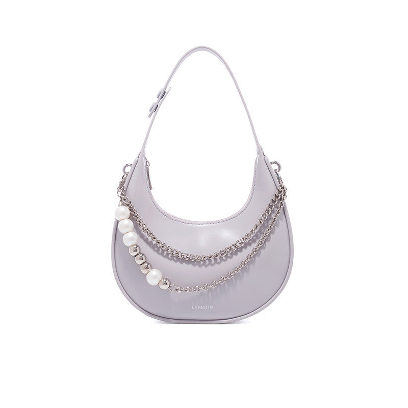 Crescent Confidence Leather Shoulder Bag Rise Fashion