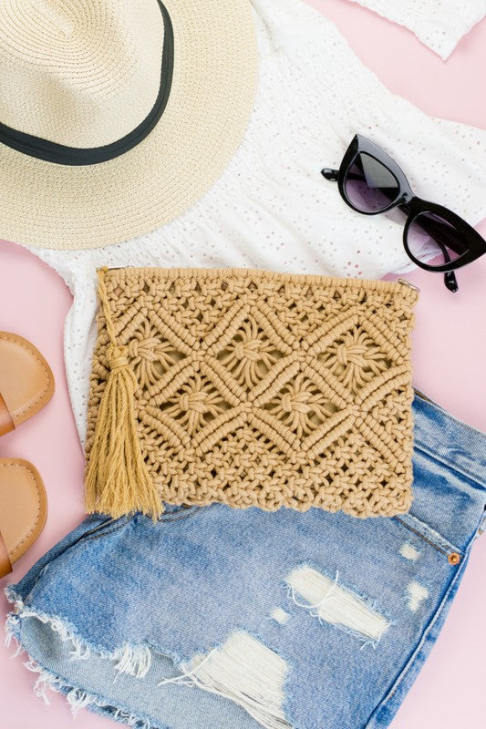 Macrame Tassel Clutch Aili's Corner