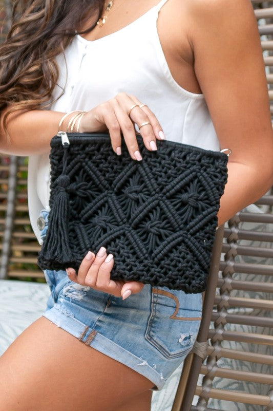 Macrame Tassel Clutch Aili's Corner