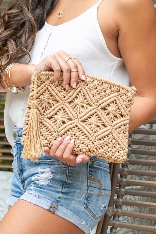 Macrame Tassel Clutch Aili's Corner