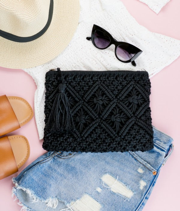 Macrame Tassel Clutch Aili's Corner