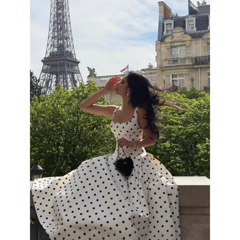 Elowen Polka Dot Pleated Dress Rise Fashion