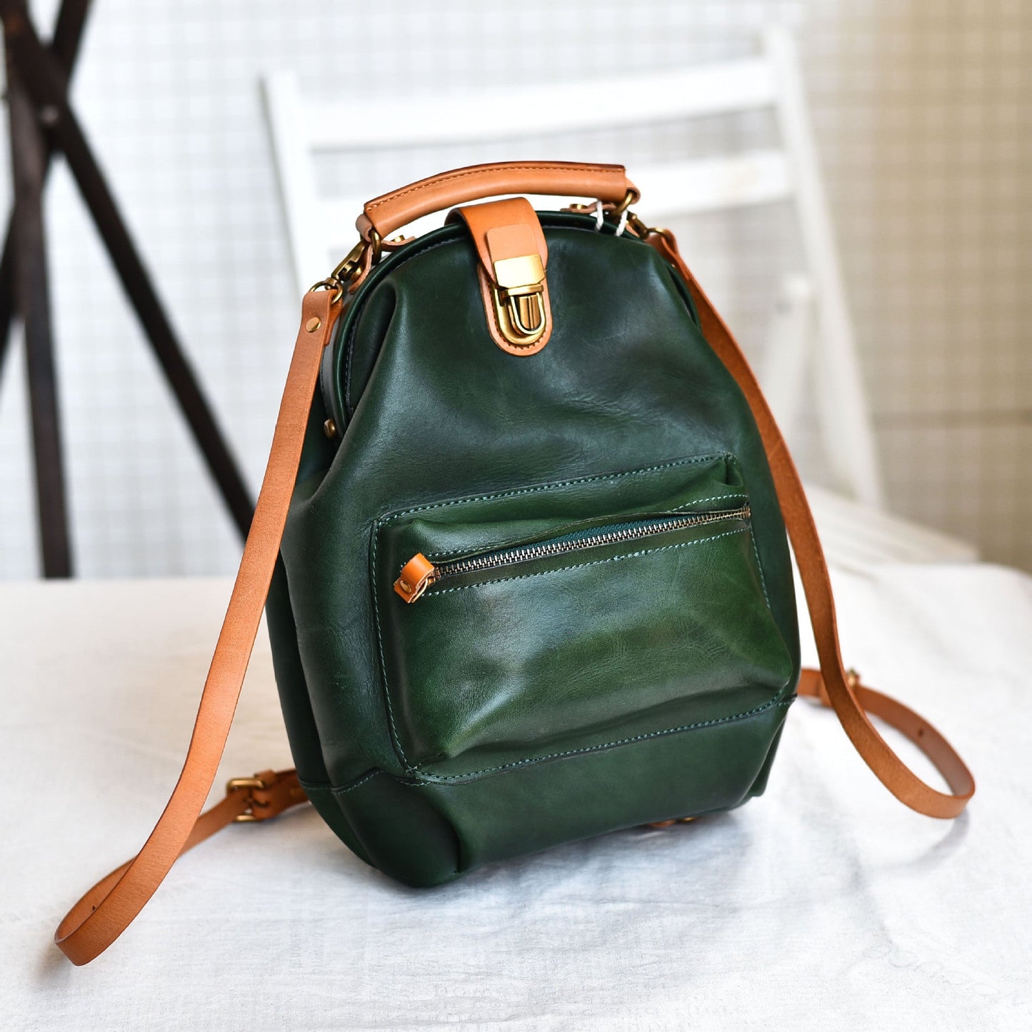 Arise Retro Cowhide Leather Backpack Rise Fashion