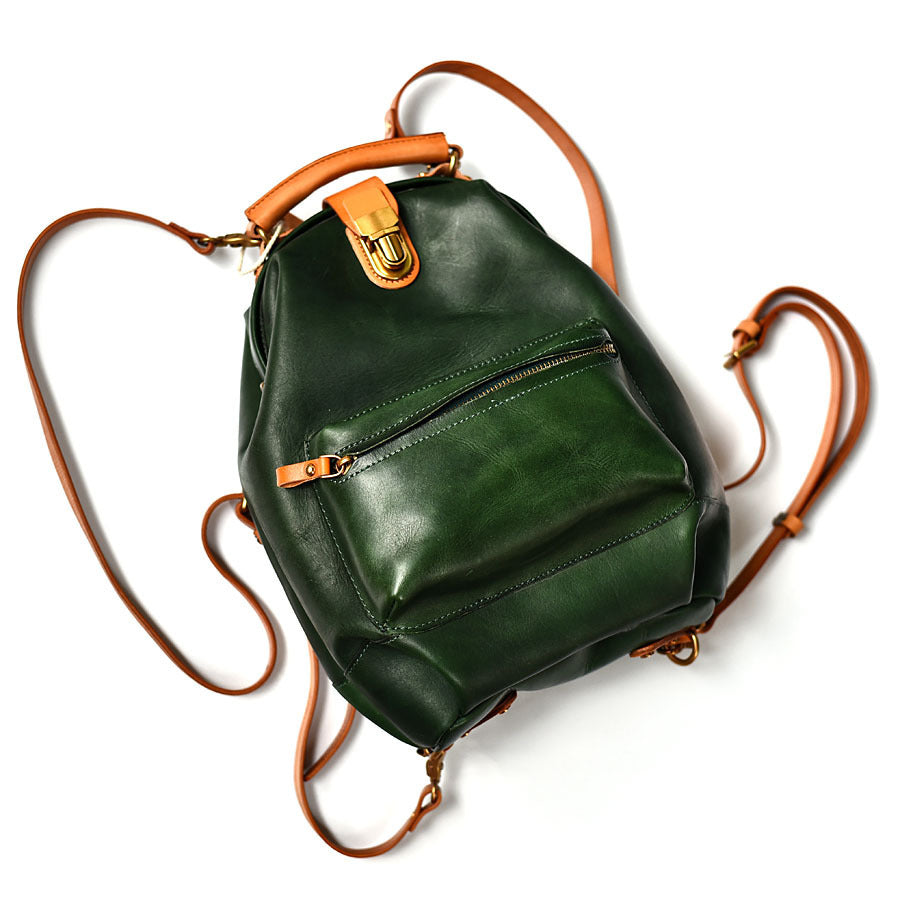 Arise Retro Cowhide Leather Backpack Rise Fashion