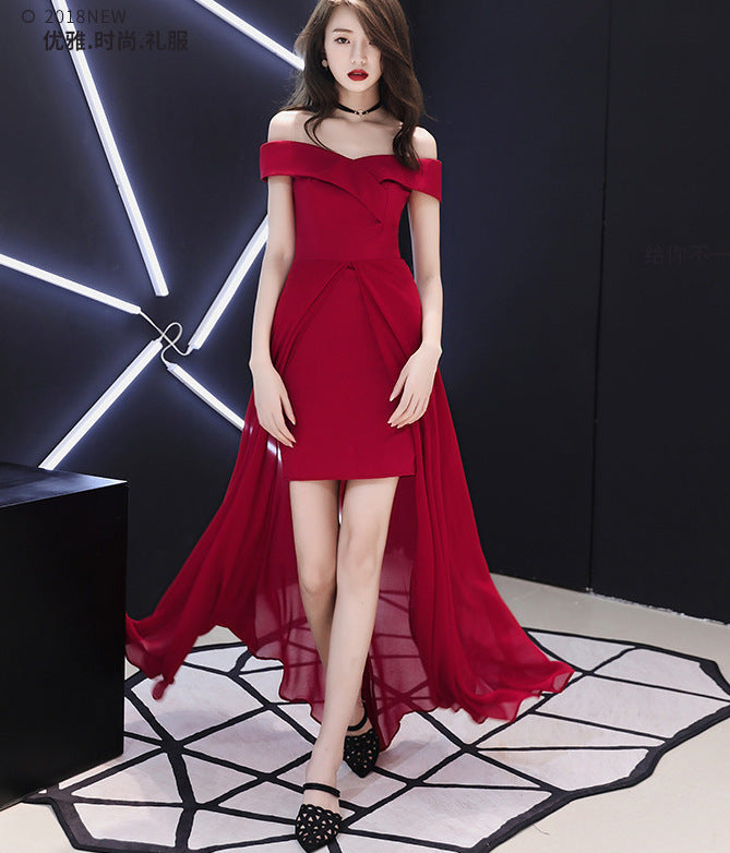 Lunara Chiffon Splice Gown Rise Fashion