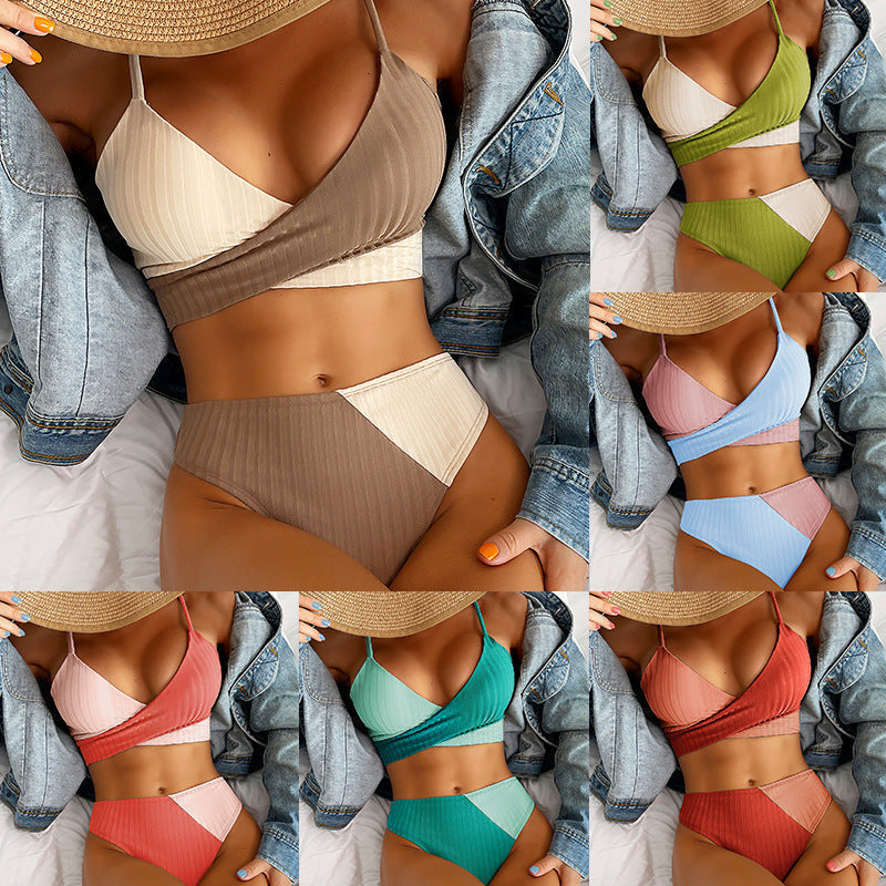 Calira Ribbed Knot-Back Bikini Rise Fashion