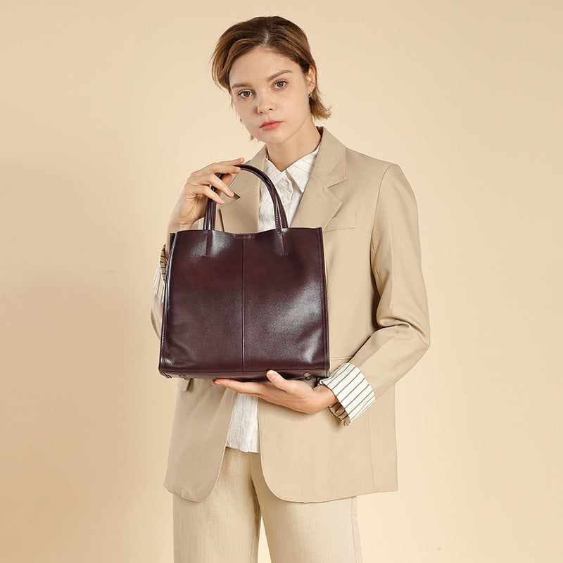 Heritage Rise Leather Tote Rise Fashion