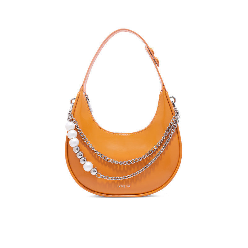 Crescent Confidence Leather Shoulder Bag Rise Fashion