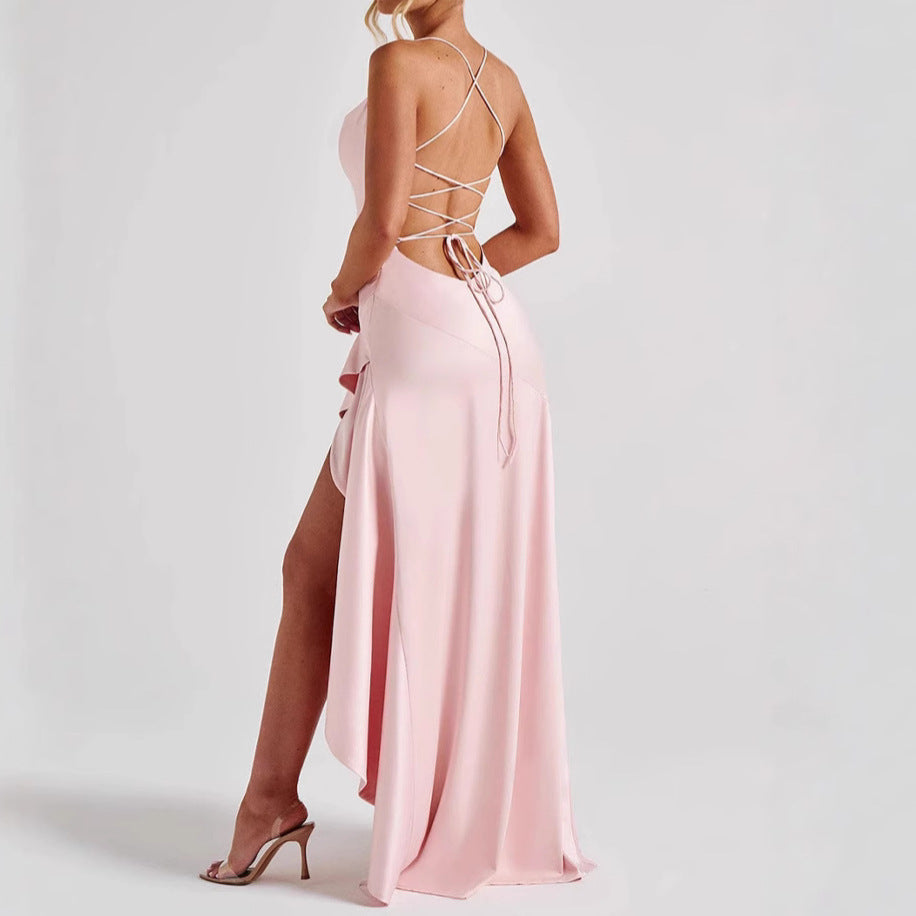 Radiance Ruffle Backless Dress Rise Fashion