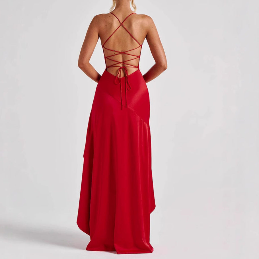 Radiance Ruffle Backless Dress Rise Fashion