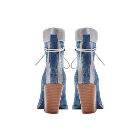Lace-Up Denim Boots