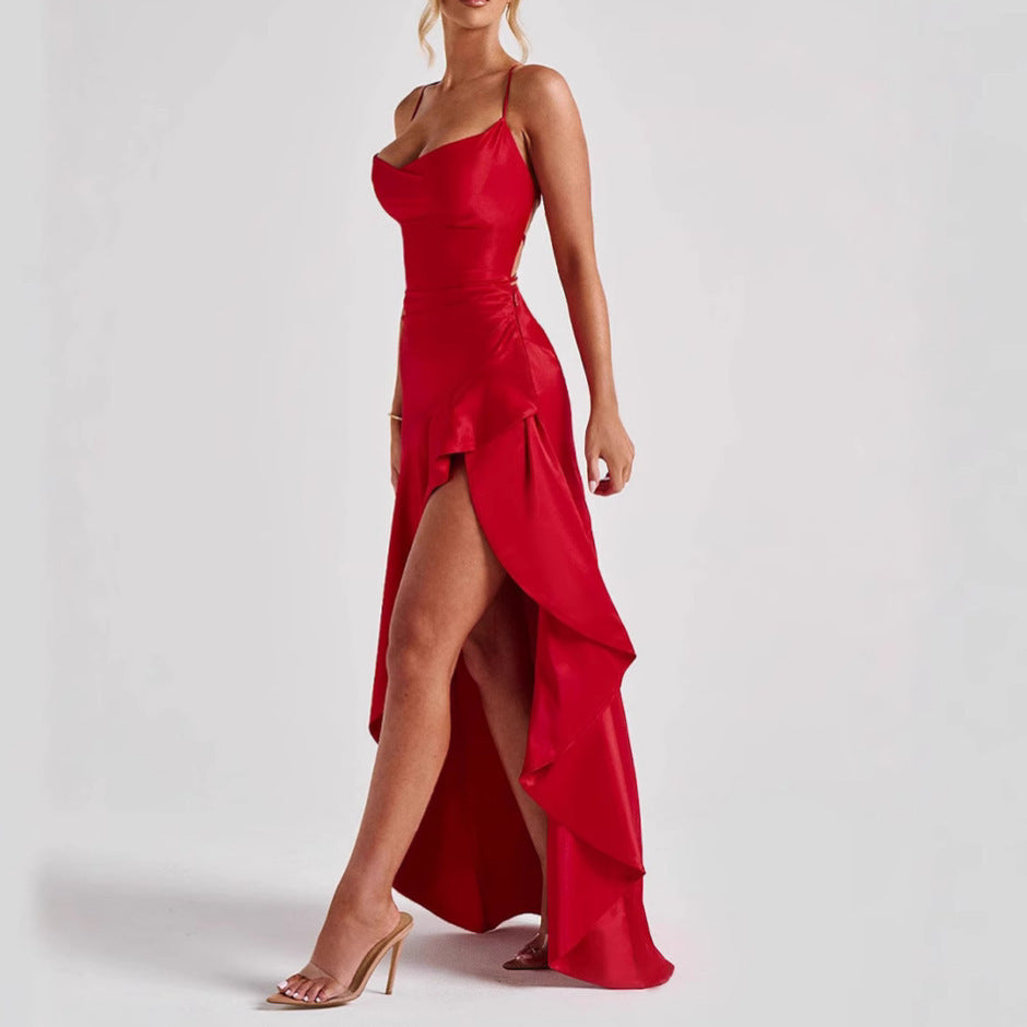 Radiance Ruffle Backless Dress Rise Fashion