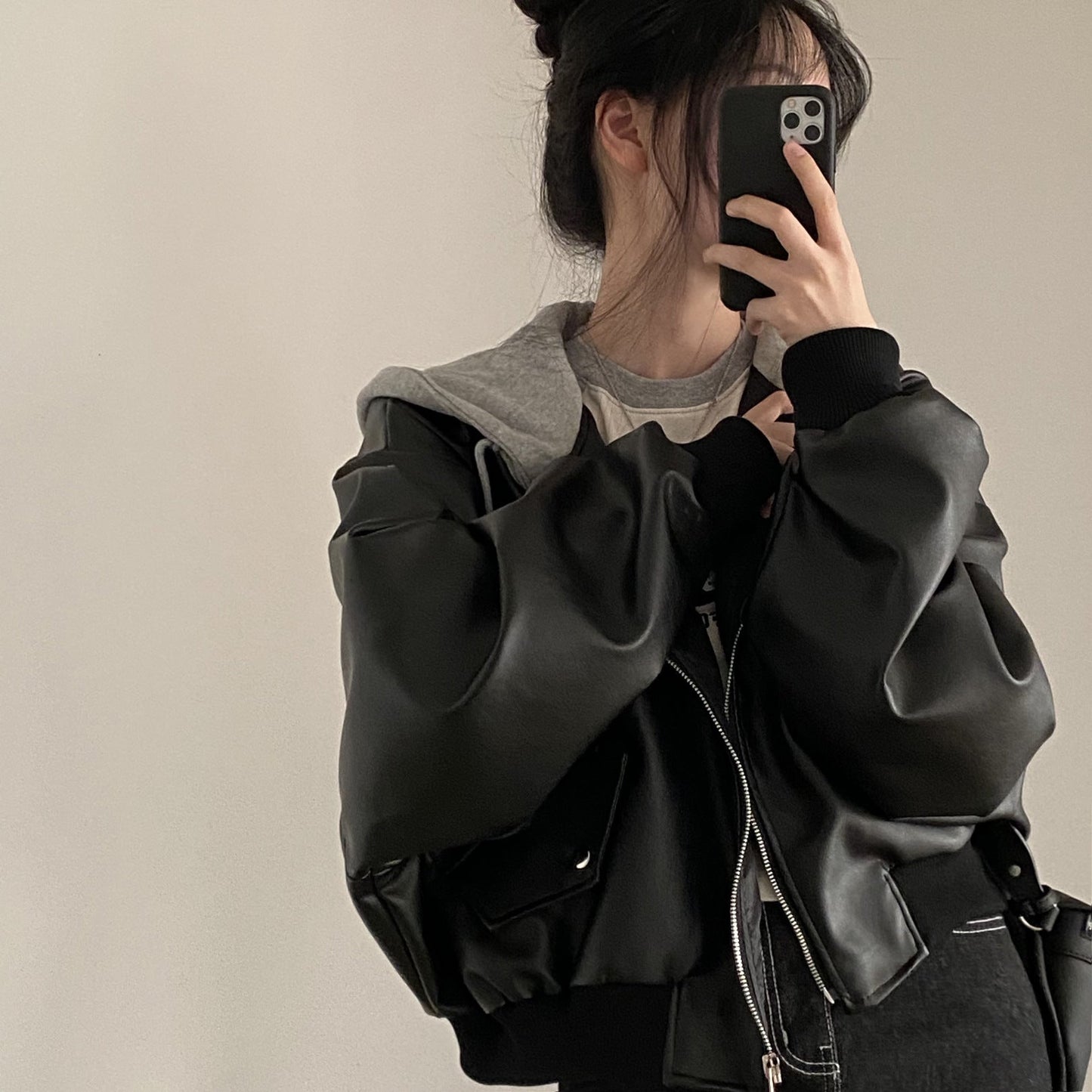 EdgeLayer Faux Leather Jacket : Korean Street Style Rise Fashion