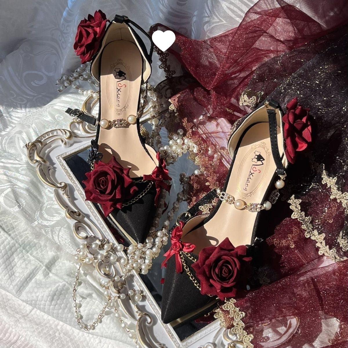 Rose Chronicle Satin Heels Rise Fashion