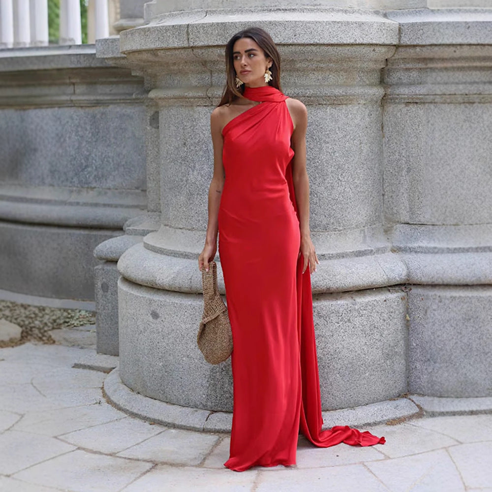 Selira Ribbon Halter Dress Rise Fashion