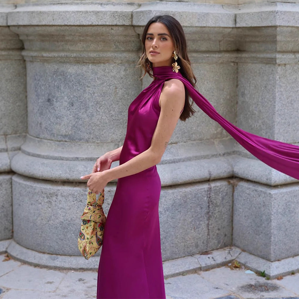 Selira Ribbon Halter Dress Rise Fashion