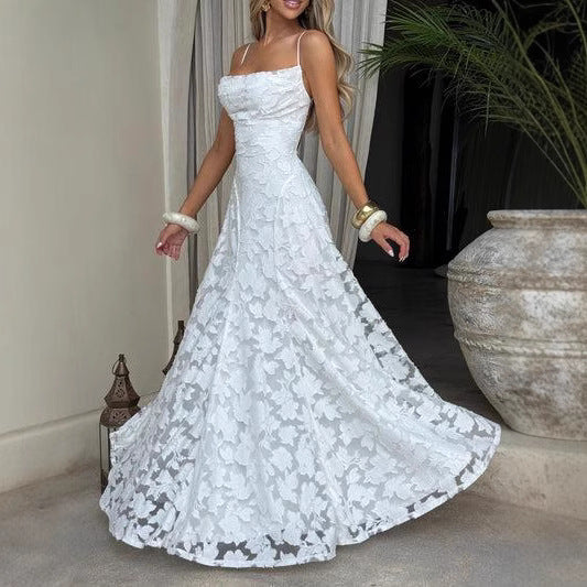 Aurelia Chiffon Backless Dress Rise Fashion