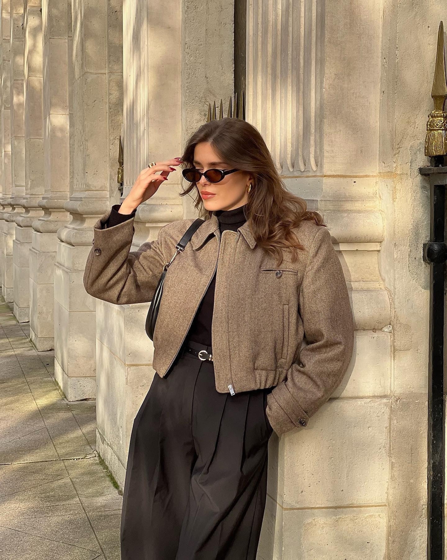 Rue Montaigne Retro Cropped Coat Rise Fashion