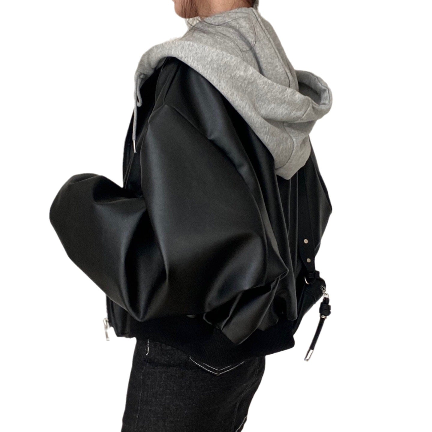 EdgeLayer Faux Leather Jacket : Korean Street Style Rise Fashion