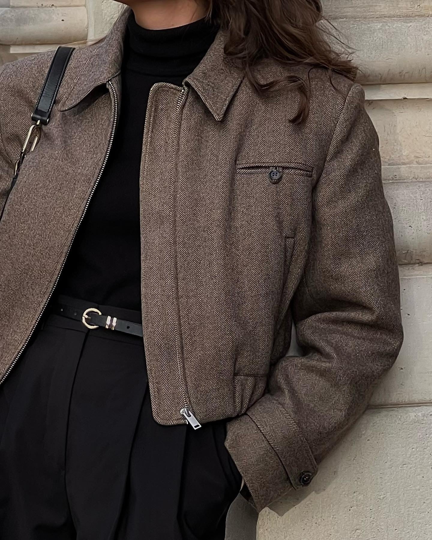 Rue Montaigne Retro Cropped Coat Rise Fashion