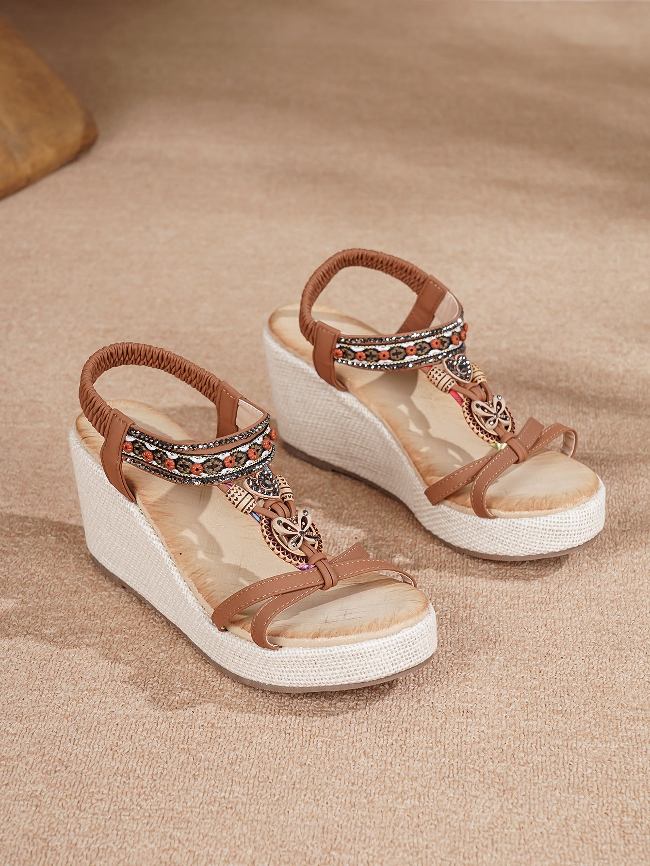 Marisol Embellished Wedge Heels Rise Fashion