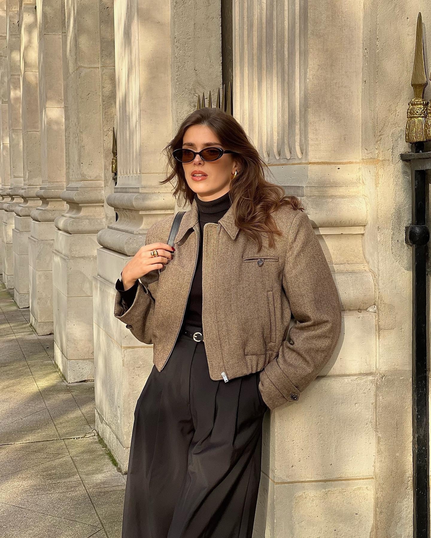 Rue Montaigne Retro Cropped Coat Rise Fashion