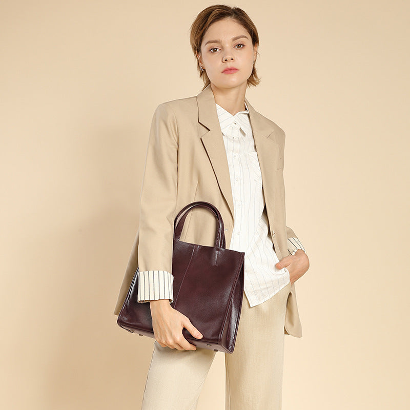 Heritage Rise Leather Tote Rise Fashion