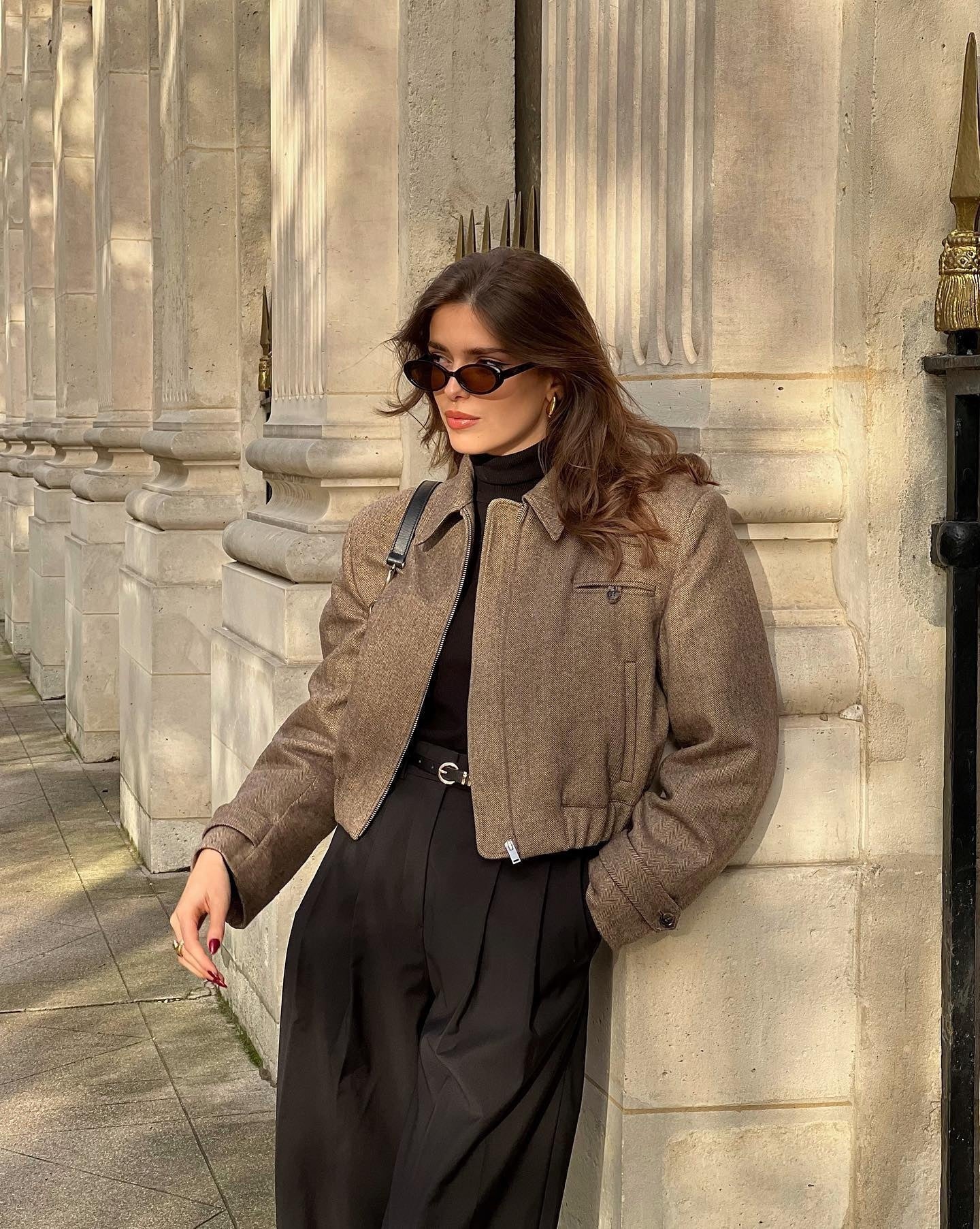 Rue Montaigne Retro Cropped Coat Rise Fashion