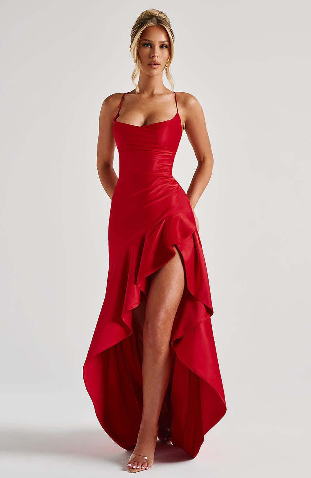 Radiance Ruffle Backless Dress Rise Fashion