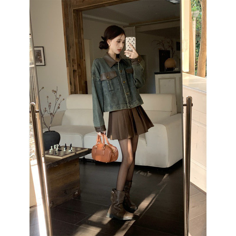 Monroe Contrast Stitch Denim Jacket Rise Fashion