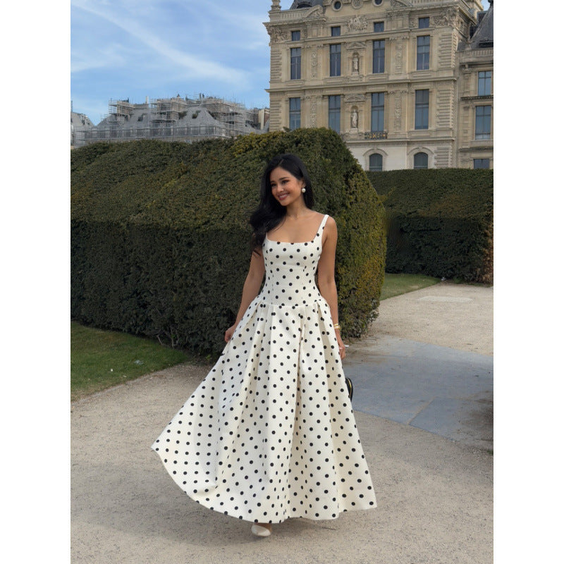 Elowen Polka Dot Pleated Dress Rise Fashion