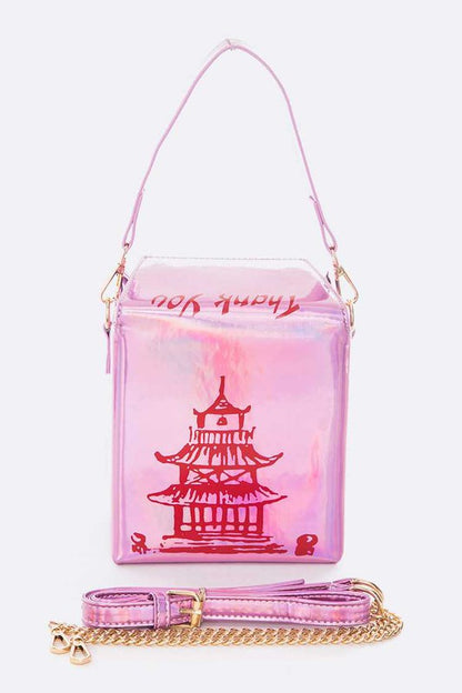 Holographic Iconic Chinese Take Out Box Clutch Artini Accessories