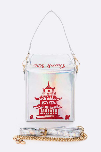 Holographic Iconic Chinese Take Out Box Clutch Artini Accessories