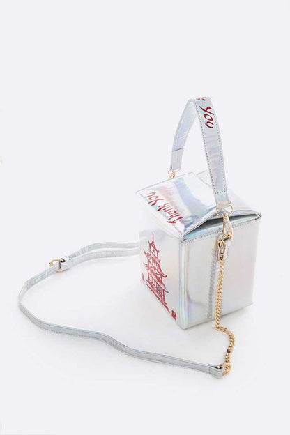 Holographic Iconic Chinese Take Out Box Clutch Artini Accessories