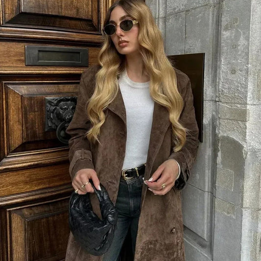 GraceLine Retro Trench Coat Rise Fashion