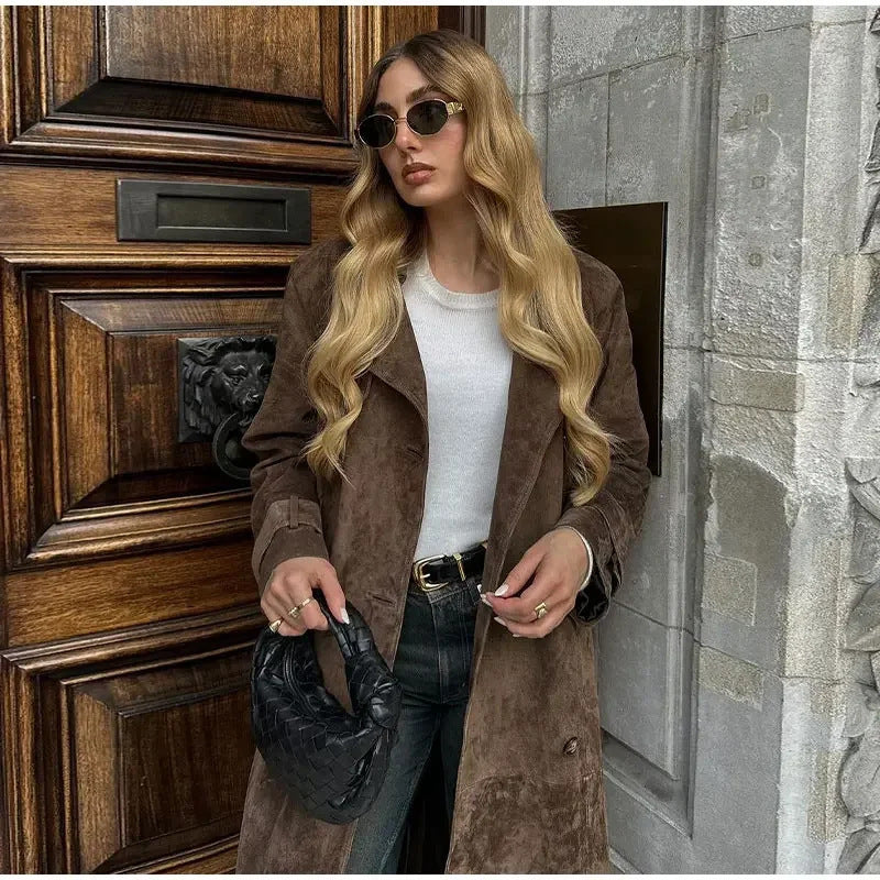 GraceLine Retro Trench Coat Rise Fashion