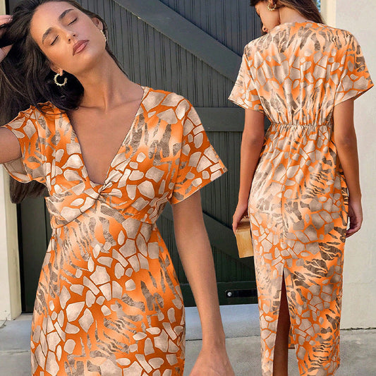 Arlisse Twist-Front Midi Dress Rise Fashion