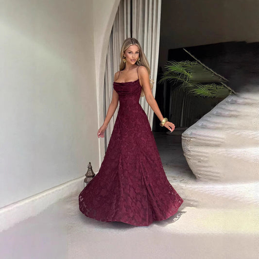 Aurelia Chiffon Backless Dress Rise Fashion