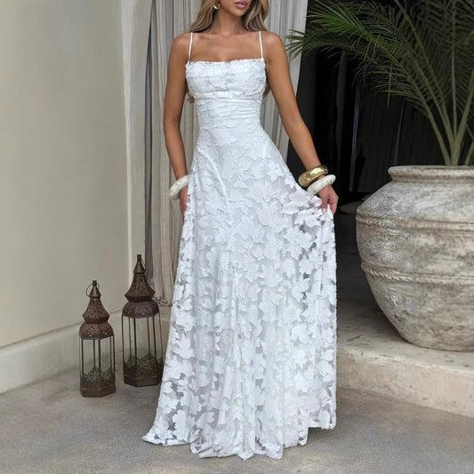 Aurelia Chiffon Backless Dress Rise Fashion
