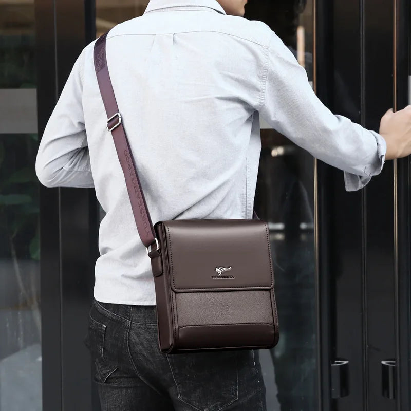 Luxury Brand Men Shoulder Messenger Bags Large Business Crossbody Bag for Male 2022 Vintage Handbags Leather Ipad Bag Husband Rise Fashion