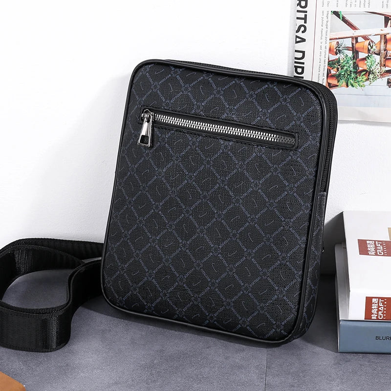 Men's Small Bag Handbag Business Style PU Leather Male Crossbody Bag Phone Bag Vintage Pattern Design Men's Handbag Shoulder Bag Rise Fashion