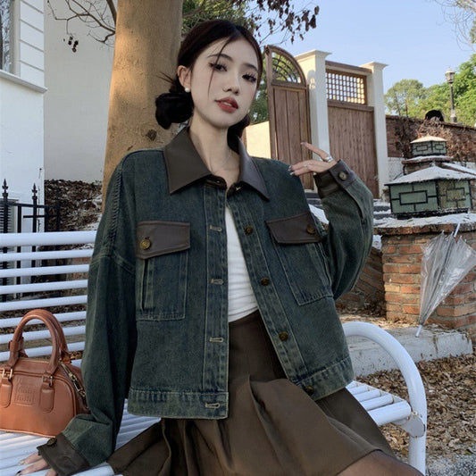 Monroe Contrast Stitch Denim Jacket Rise Fashion
