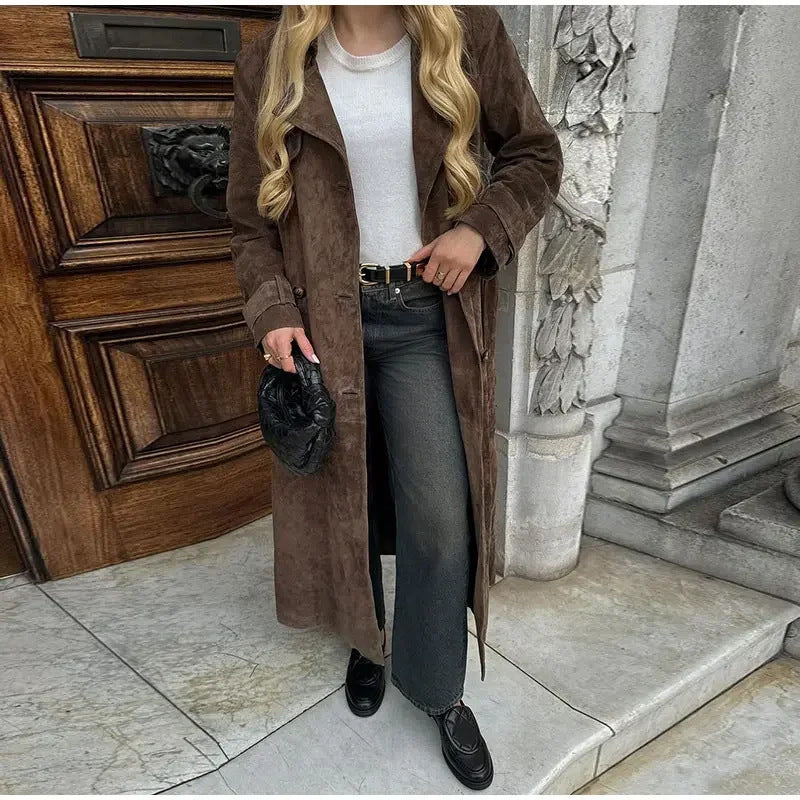 GraceLine Retro Trench Coat Rise Fashion