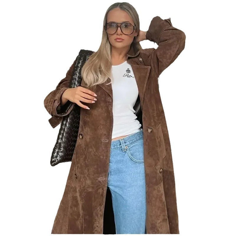 GraceLine Retro Trench Coat Rise Fashion